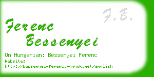 ferenc bessenyei business card